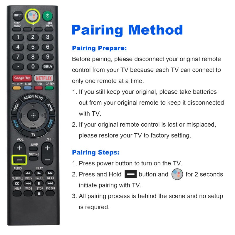ZdalaMit Voice-Activated Remote Replacement fit for Sony BRAVIA TV XBR-75X900F XBR-85X900F XBR-55X900F XBR-49X900F XBR-55X800G XBR-75X850F KD-43X750F KD-49X750F KD-55X750F KD-65X750F XBR-49X800G XBR-65X850F - Image 4